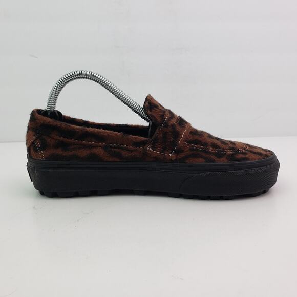 Vans Style 53 Womens Size 5.5 Brown Leopard Slip On Low Chunky Penny Loafer Shoe - Picture 4 of 11